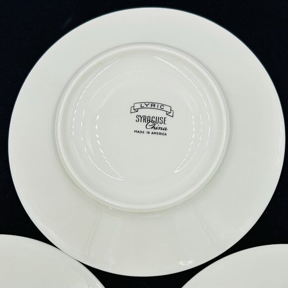 Syracuse China Lyric 5 7/8" Saucer Set of 3 Made in USA Vintage - Picture 7 of 10